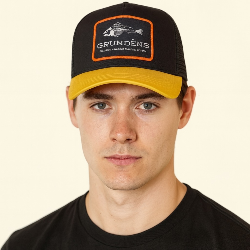 NEW Grundéns Black and Yellow Cap-Adult Size New Unisex